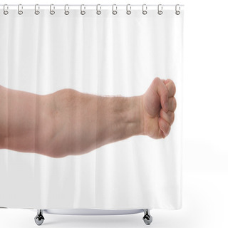 Personality  Isolated Arm With Fist Shower Curtains