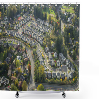 Personality  Aerial View Of Bright Suburban Neighborhood Shower Curtains