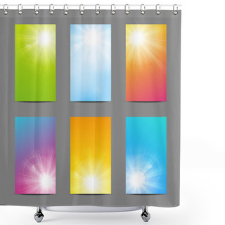 Personality  Set Of Vertical Sunny Banners Shower Curtains