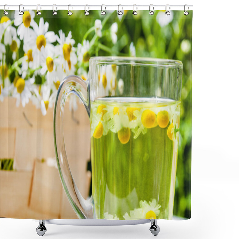 Personality  Chamomile Tea And Flowers Shower Curtains