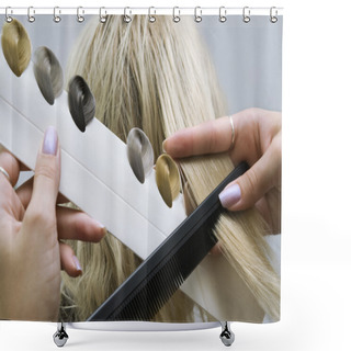 Personality  Choice Of Tone Of Hair In Hair Salon Shower Curtains