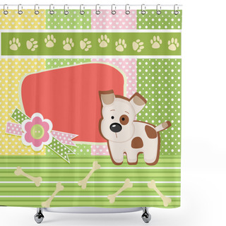 Personality  Birthday Card With Dog Shower Curtains
