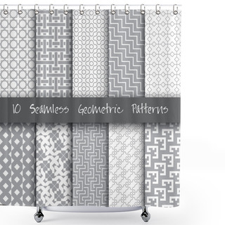 Personality  Grunge Seamless Geometric Patterns Shower Curtains