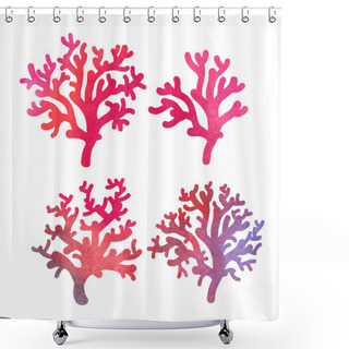 Personality  Watercolor Coral Shower Curtains