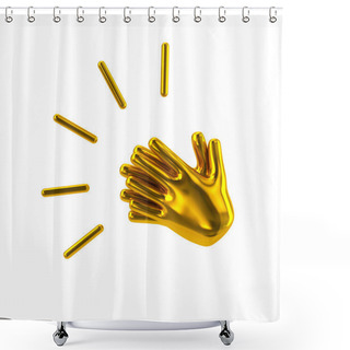 Personality  Golden Hands Applause Shower Curtains