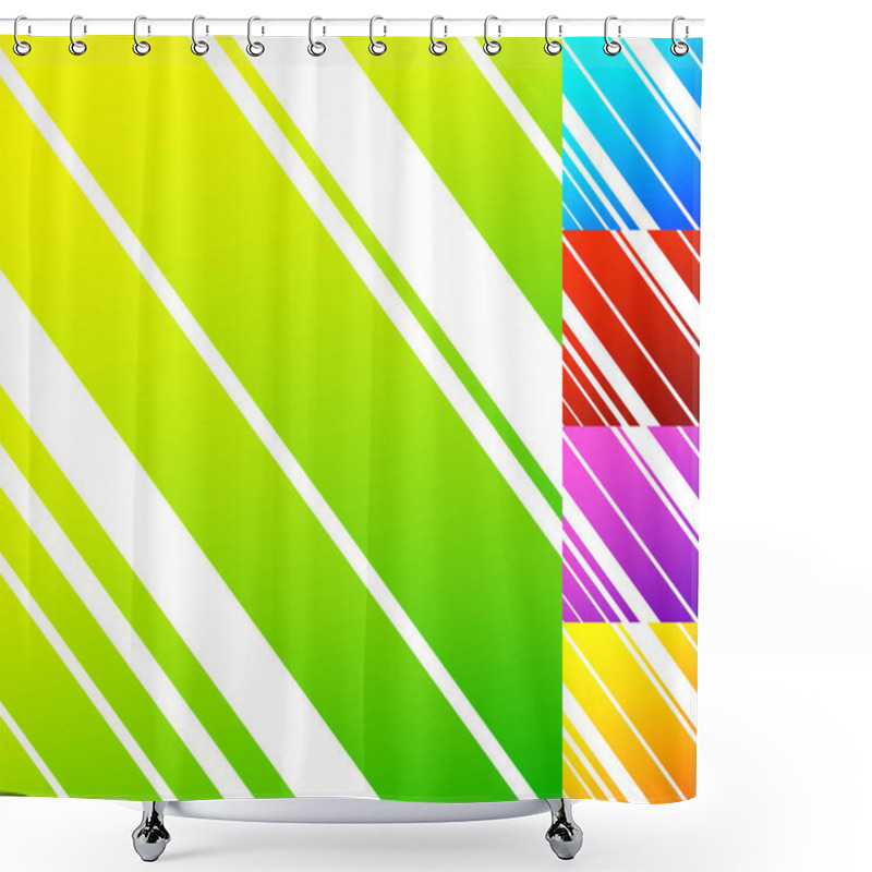 Personality  Colorful Pattern With  Dynamic Lines Shower Curtains