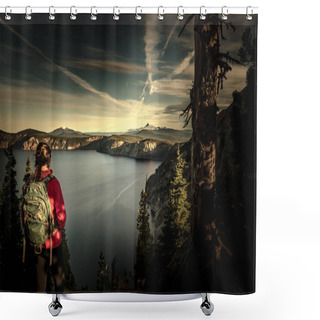 Personality  Backpacking Oregon Crater Lake National Park   Shower Curtains