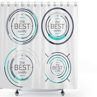 Personality  Thin Line Neat Design Logo Set, Premium Quality Shower Curtains