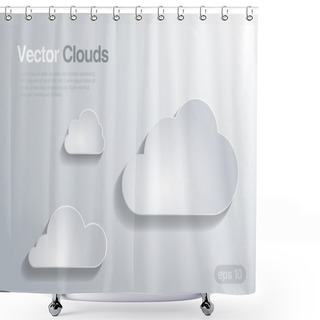 Personality  Clouds Collection. Cloud Computing Concept. Vector. Shower Curtains