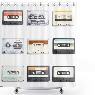 Personality  Collection Of Retro Audio Tapes Shower Curtains