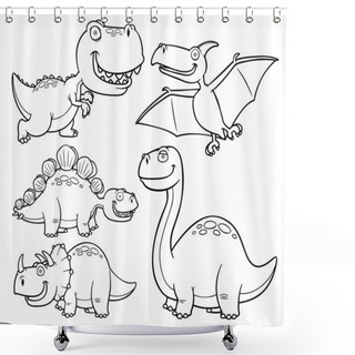 Personality  Dinosaurs Cartoon Shower Curtains