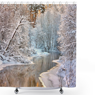 Personality  Winter Landscape Shower Curtains