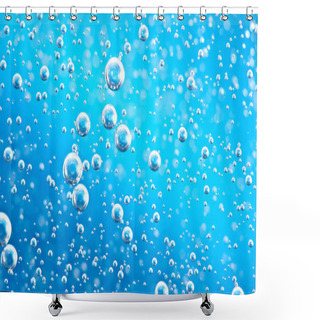 Personality  Macro Oxygen Bubbles In Blue Clear Water Shower Curtains