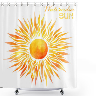 Personality  Watercolor Sun Vector Illustration.  Shower Curtains