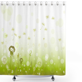 Personality  Flowers Dandelions Background Shower Curtains