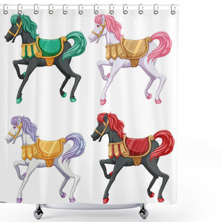Personality  Horse Rides Shower Curtains