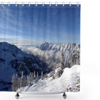 Personality  Spectacular View To The Mountains From Snowbird Ski Resort In Utah, USA Shower Curtains