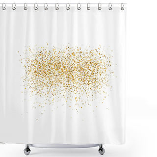 Personality  Gold Sparkles On White Background.  Luxury Golden Shiny Abstract Texture. Vector Illustration, EPS 10. Shower Curtains