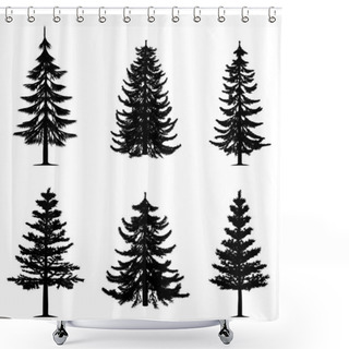 Personality  Pine Trees Collection Shower Curtains