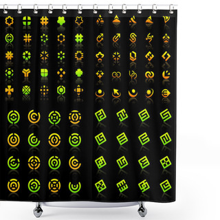 Personality  Collection Of Different Graphic Elements For Design. Shower Curtains