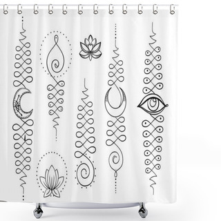 Personality  Unamole Hindu Symbols Of Wisdom   Shower Curtains
