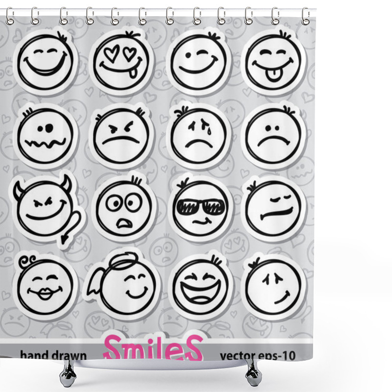 Personality  Set Of Smiles Shower Curtains