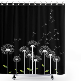 Personality  Dandelion Vector Background Botany Flower Blossom Shower Curtains