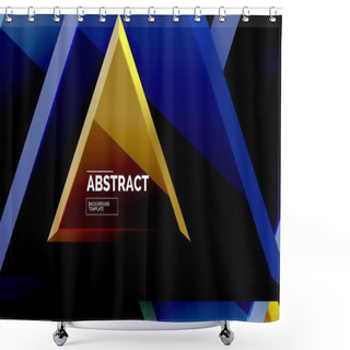 Personality  Tech Futuristic Geometric 3d Shapes, Minimal Abstract Background Shower Curtains