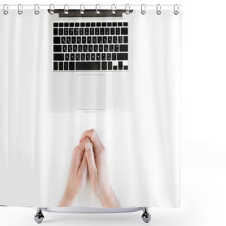 Personality  Human Hands And Laptop  Shower Curtains