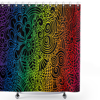 Personality  Doodle Flowers Shower Curtains