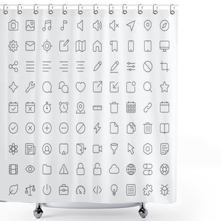 Personality  Outline Vector Icons For Web And Mobile Shower Curtains