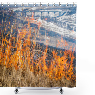 Personality  Wild Grass On Fire Shower Curtains