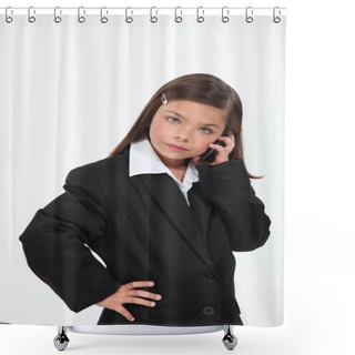 Personality  Little Girl Dressed As Businesswoman Shower Curtains