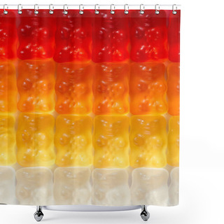 Personality  Full Frame Shot Of Gummy Bears In Gradient Shower Curtains