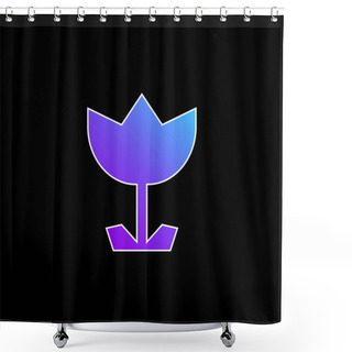 Personality  Angular Flower Blue Gradient Vector Icon Shower Curtains