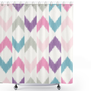 Personality  Vector Seamless Ikat Pattern Shower Curtains