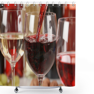 Personality  Wine Pouring Into A Wine Glass Shower Curtains