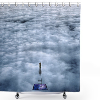 Personality  Man Before Mystery. Souls Exploration Shower Curtains