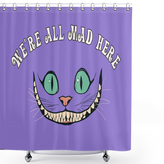 Personality  Smile Of A Cheshire Cat For The Tale Alice In Wonderland Shower Curtains