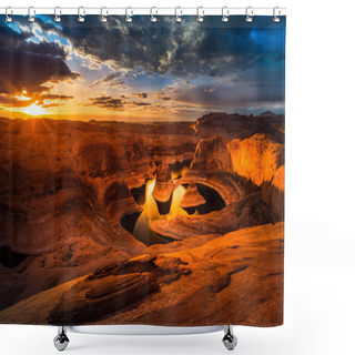 Personality  Sunrise Over Reflection Canyon Shower Curtains