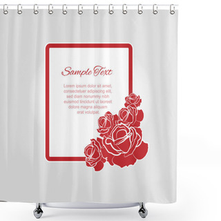 Personality  Vector Floral Frame With Roses. Shower Curtains