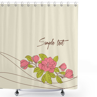Personality  Vector Background With Magnolia Flowers For Your Card Shower Curtains