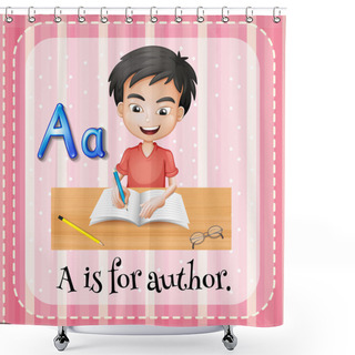 Personality  Letter A Shower Curtains