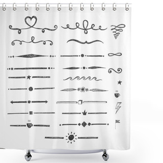 Personality  Sketch Dividers On White Paper Shower Curtains