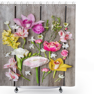 Personality  Beautiful Blooming Flowers Shower Curtains