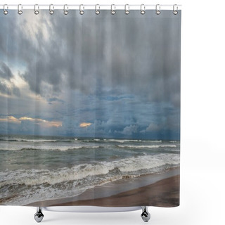 Personality  Cloudy Sky Over Sea Shower Curtains