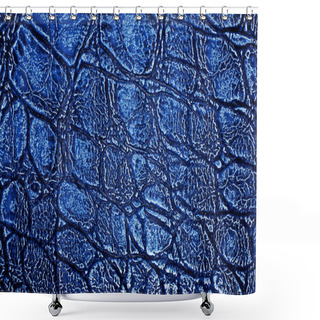Personality  Background Of Abstract Blue Crocodile Skin Texture Shower Curtains