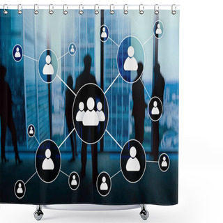 Personality  HR - Human Resources Management Concept On Blurred Business Center Background. Shower Curtains