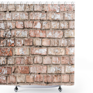 Personality  Old Wall With Broken Bricks Background Shower Curtains