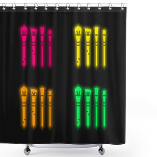 Personality  Blush Four Color Glowing Neon Vector Icon Shower Curtains